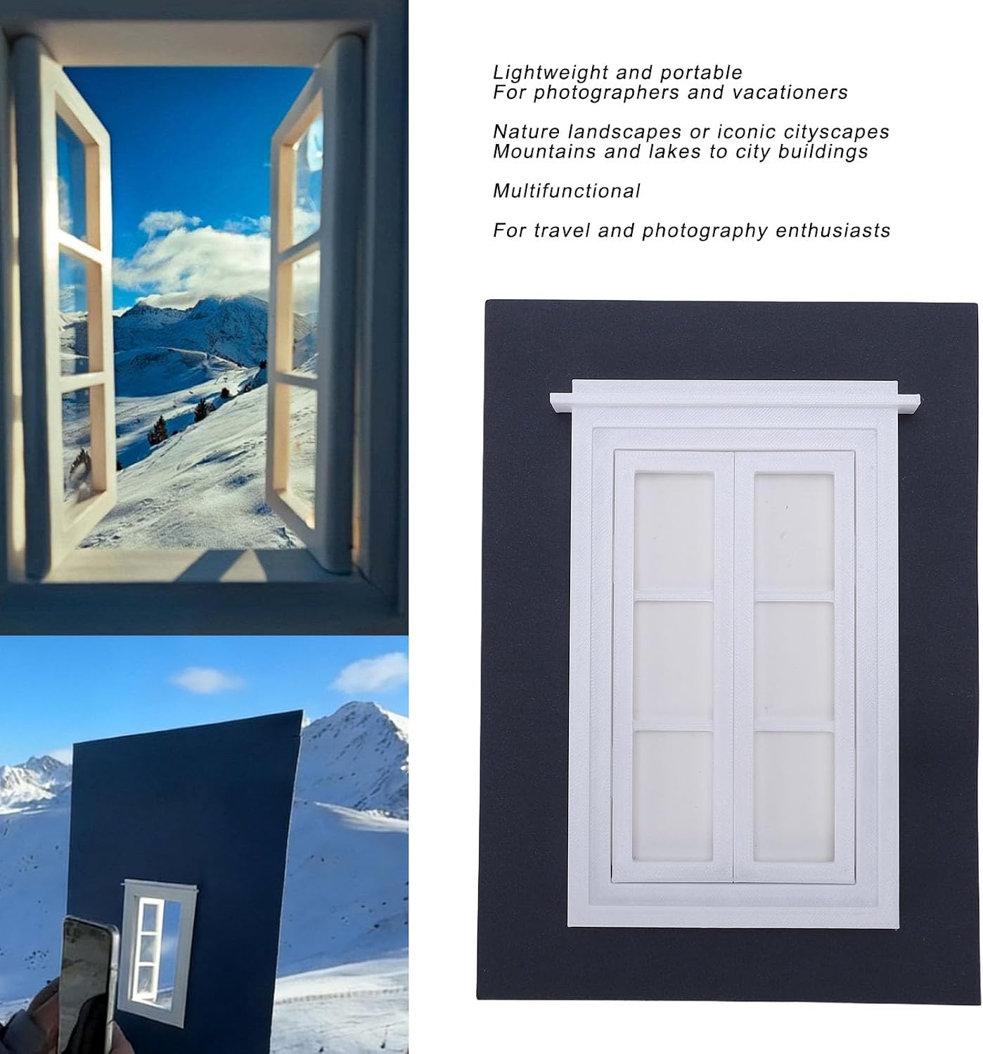 Window Photography Props, Portable Creative Frame, Outdoor Travel Photo Viewfinder, Ideal for Nature Landscapes