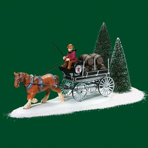 Department 56 - Dickens' Village The Red Lion Pub Horse-Drawn Beer Wagon Figurine | 4.25 Inch, Multicolor
