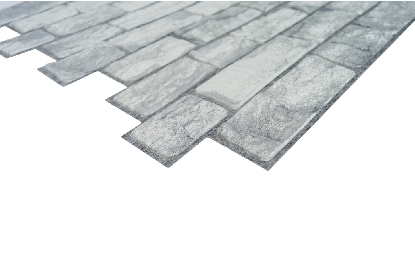 Dundee Deco 3D Wall Panels - Faux Bricks Textured PVC Wall Paneling for Interior Decor - Waterproof & Easy to Clean - 38" x 20" - Grey - Single Panel, Covers 5.2 sq ft