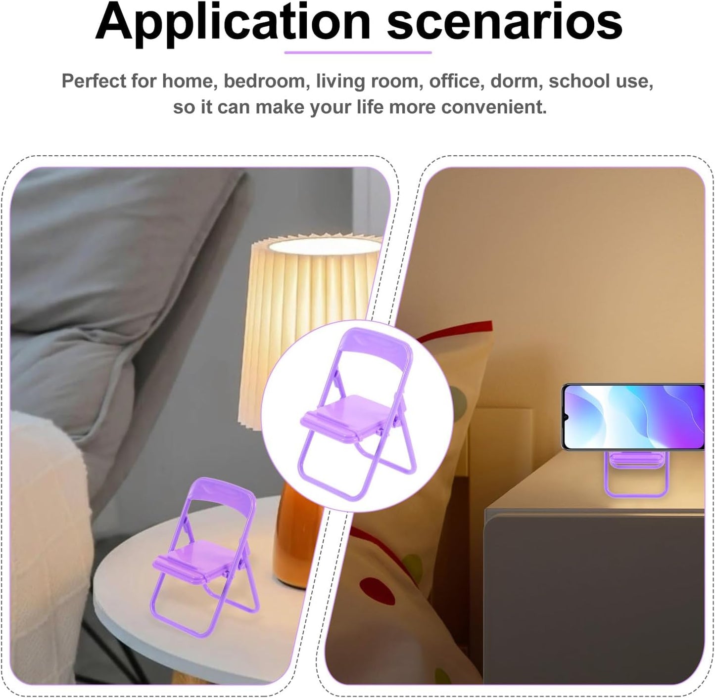 Angoily 10pcs Folding Chair Design Phone Stands Mobile Phone Brackets Creative Cellphone Holders for Desktop Use