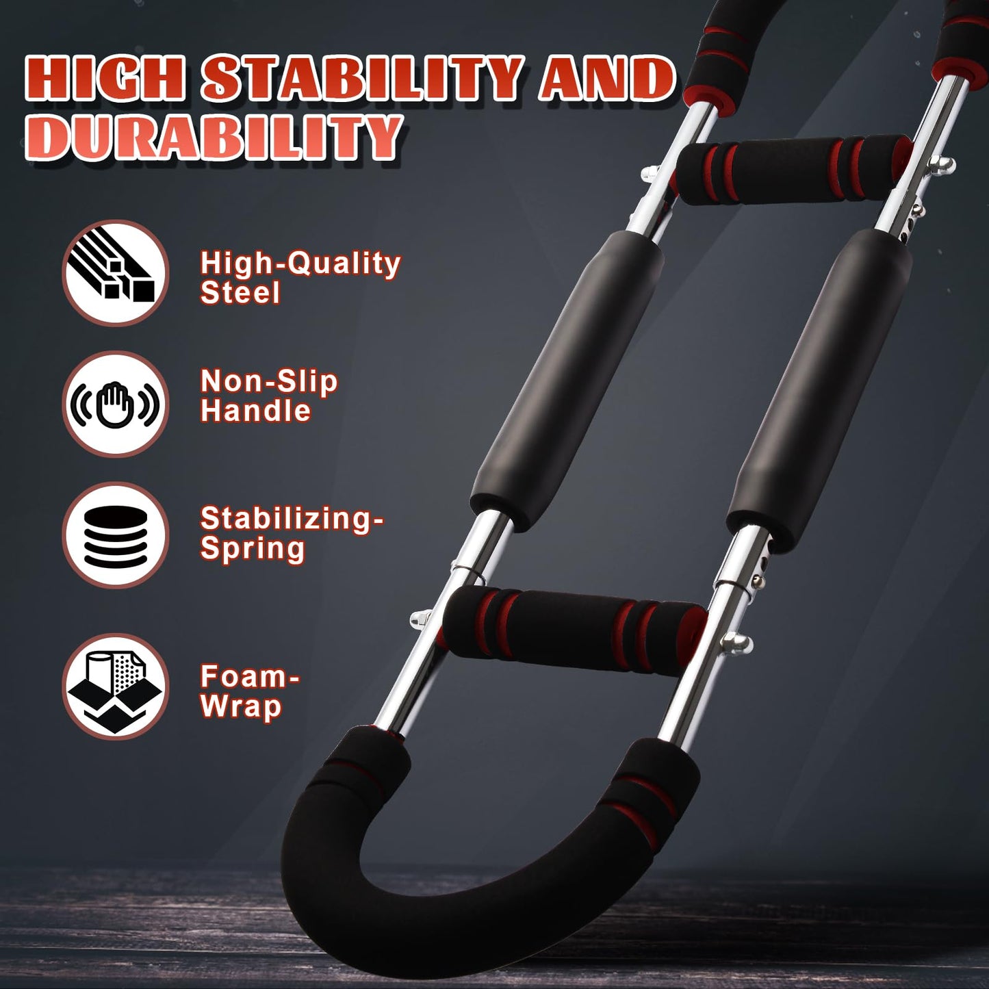 Gecool Chest Workout Equipment,Adjustable Resistance Bar for Full Body Workout, Arm Strengthener for Men & Women, Fitness Equipment for Strength Training（70-160Lbs）