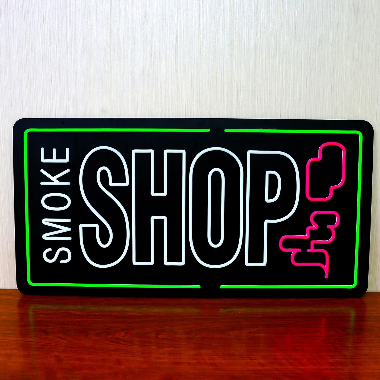 35"x18" Extra Large Neon LED SMOKE SHOP Sign for Business, Super Bright Unique Design with Sturdy Chain, High Visibility for Stores Retail Shop Window