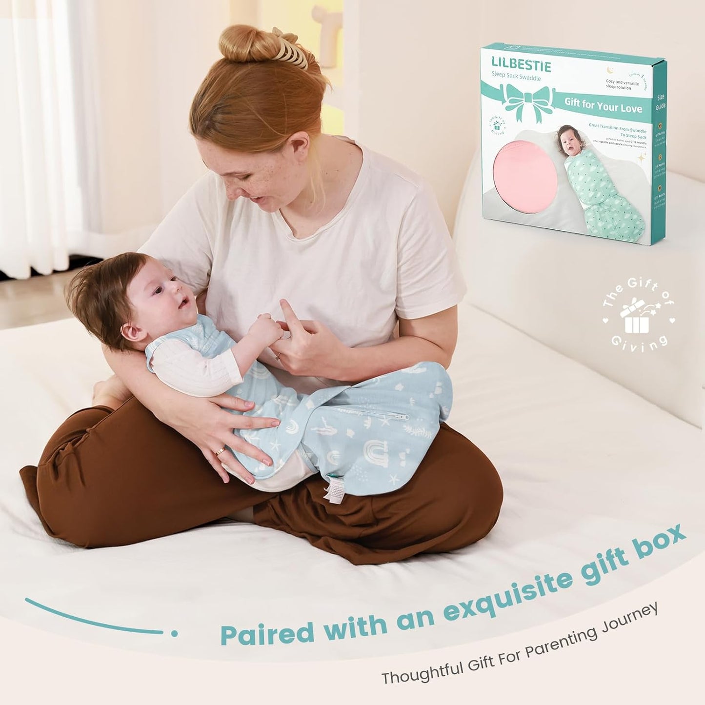 Skiennix Baby Swaddle Sleep Sack - 1.0 Tog Wearable Blanket for Newborns 0-3 Months | Reduces Startle Reflex