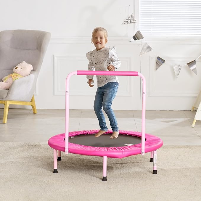 VEVOR 3FT Trampoline 36" Indoor/Outdoor for Toddlers, Foldable Mini Baby With Foam Handle, Recreational Birthday Gift