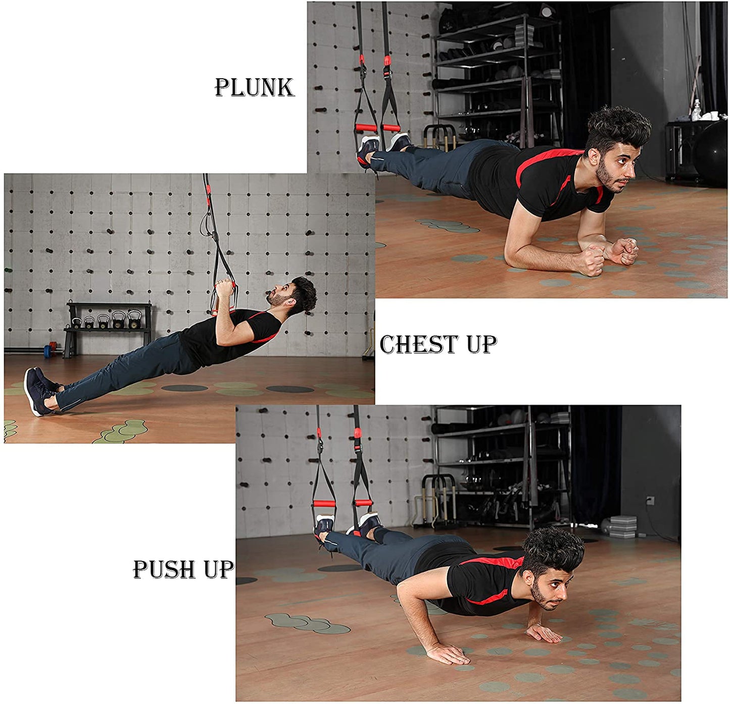 Training All-in-One Suspension Trainer Exercise Equipment Bundle,Bodyweight Fitness Resistance Trainer Kit with Pro Straps for Door Pull up Bar, Anchor Point for Complete Body Workouts V1