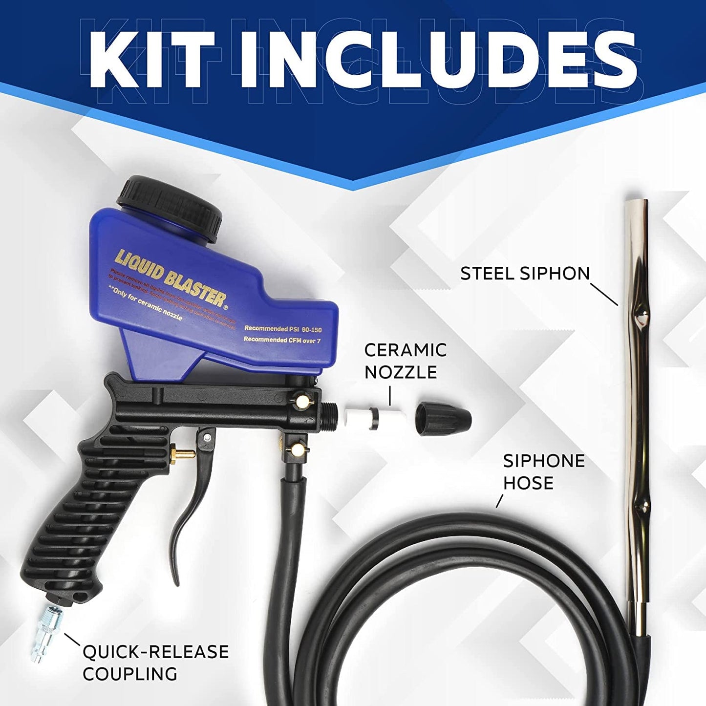 LE LEMATEC Premium Sand Blaster Gun Kit, Air Compressor Oil Water Separator, and Air Pressure Regulator