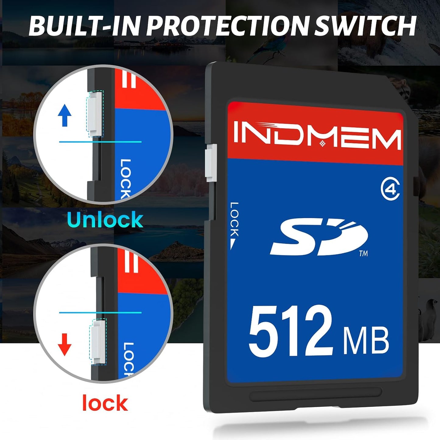 elecacc 512MB (5 Pack), U1 4 SD Card SD Flash Memory Cards UHS-I Class High-Speed Full HD Video Compatible with Digital