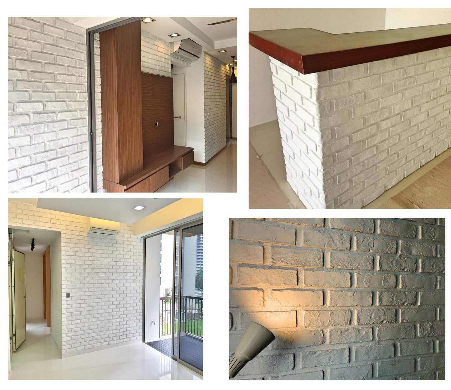 3D Wall Panels FRP Faux Brick Wallpanel for TV Walls, Sofa Background, Wall Art Decorative, Extrior Siding and Interior Wall Tiles (45" X 27"/ PIC，32 Square Feet/Box)