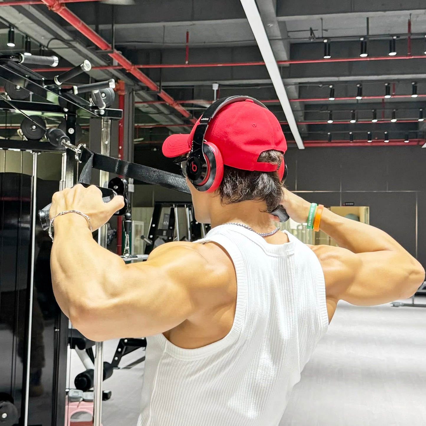 PANTIK Triceps Rope Handles Gym Cable Machine Attachment TPR Anti Slip Handles 2 Loops Long Strap Fit for Pushdowns Face Pulls Crunches Overhead Extensions Biceps Curl