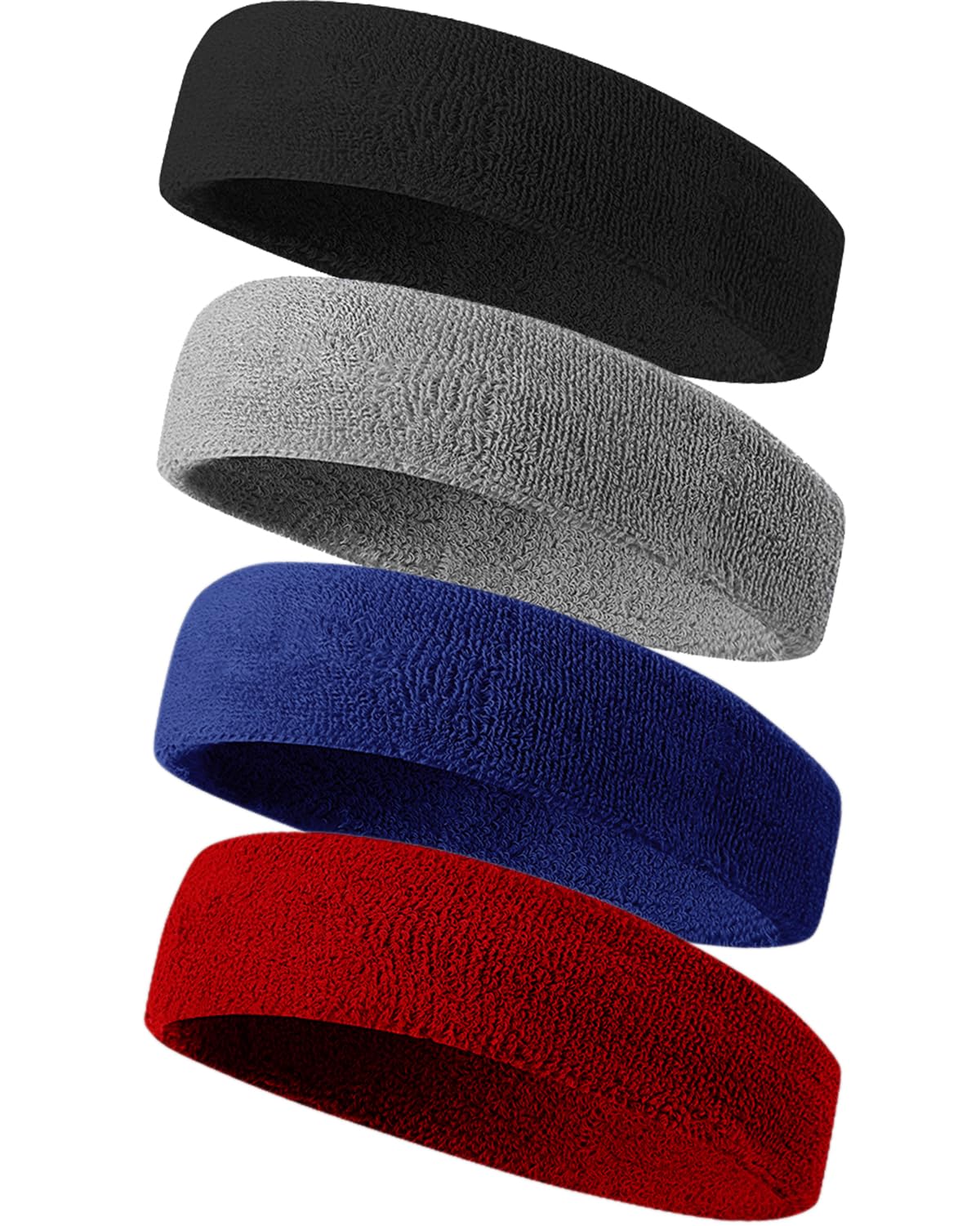 Tanluhu Sweatbands Sport Headbands for Men & Women,Terry Cloth Sweat Band for Tennis, Running, Basketball, Working Out, Exercise- Athletic Sweat Cotton Headband Outdoor