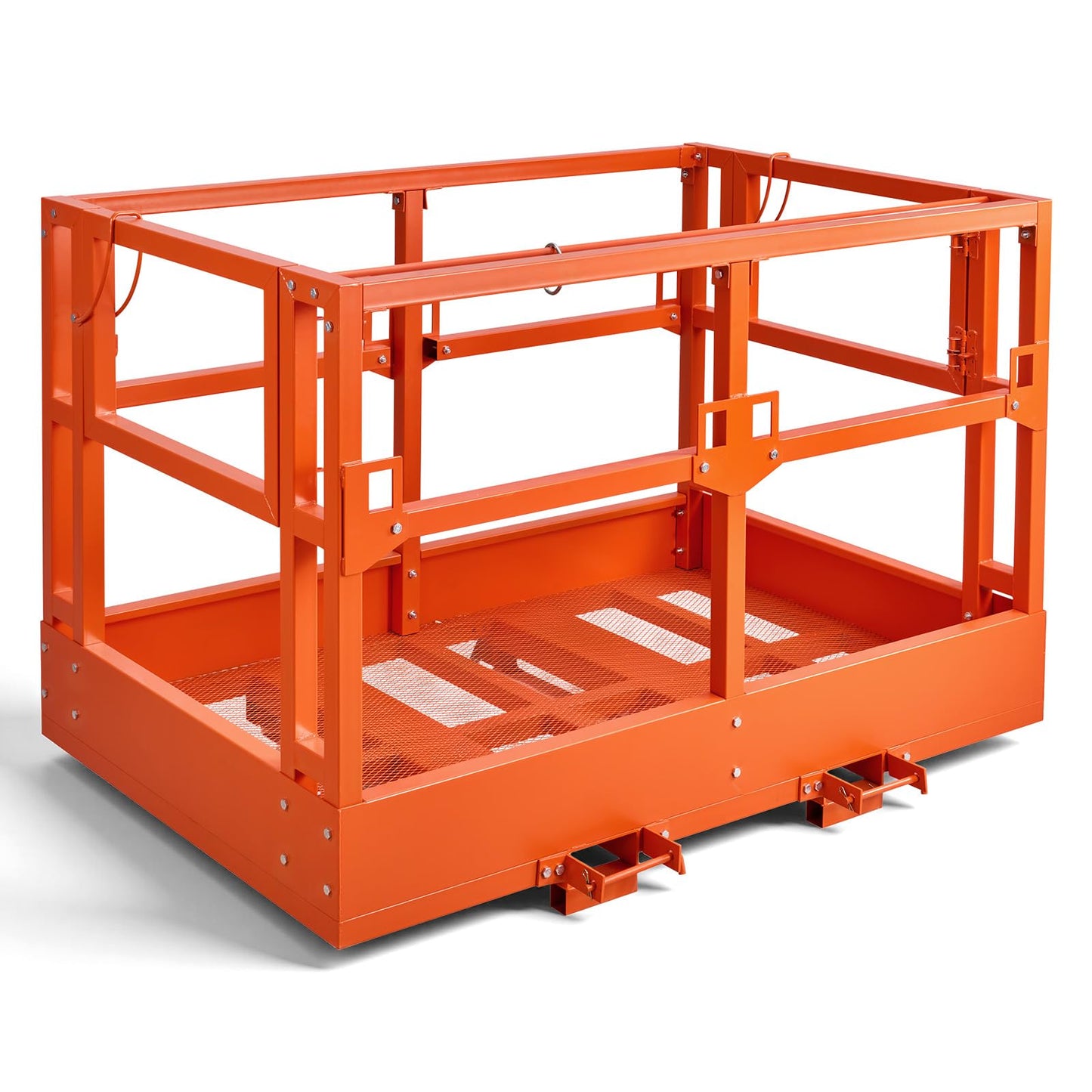 VEVOR Mesh Telehandler Work Platform, 48 x 73.9 Inch Man Safety Basket, 2000 lbs Capacity Forklift Telehandler Attachment, Safety Cage, Heavy Duty Carbon Steel, for Most Aerial Jobs Lifting Loader