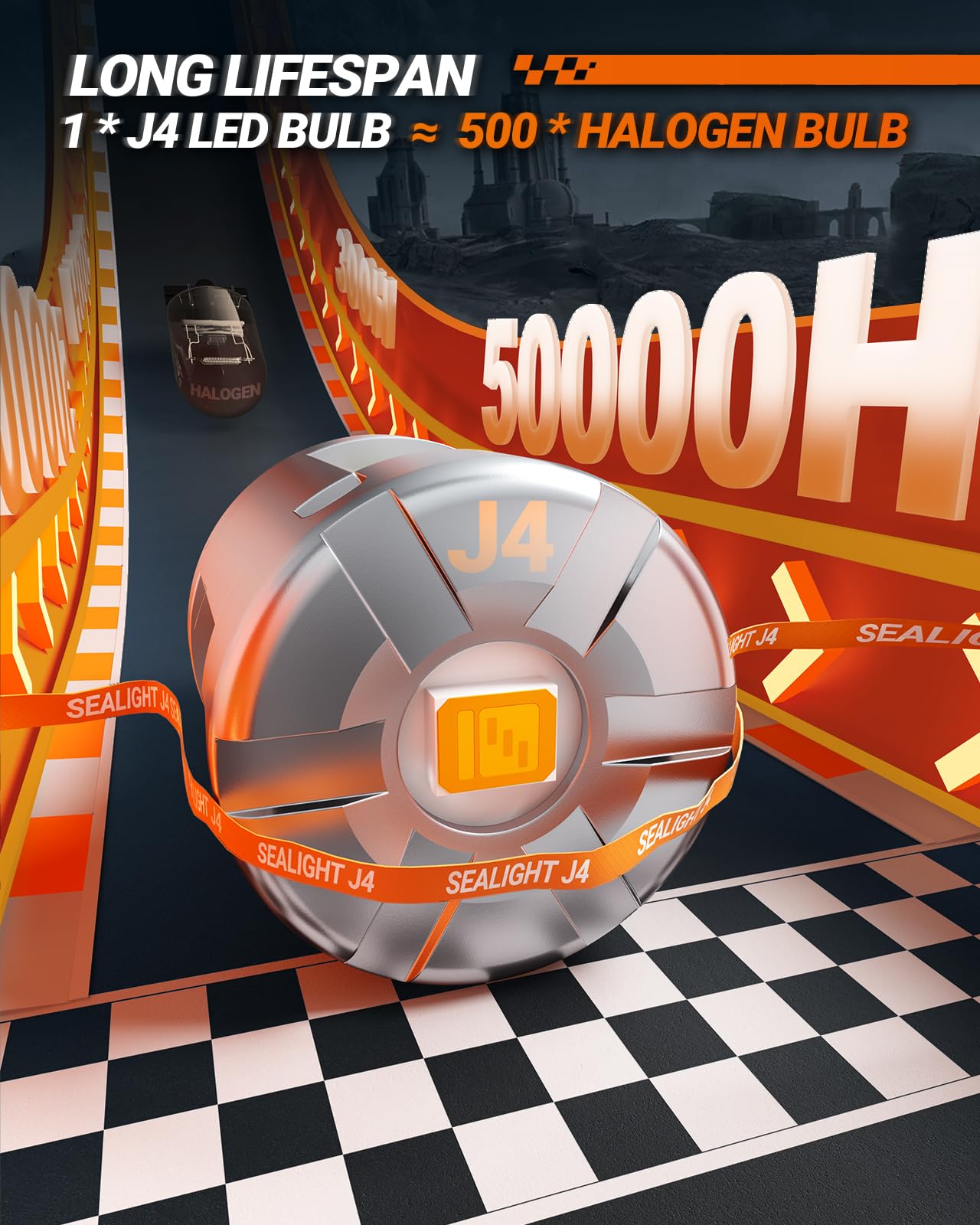 SEALIGHT 194 LED Bulb, T10 Amber License Plate Light, 2000K, Pack of 4