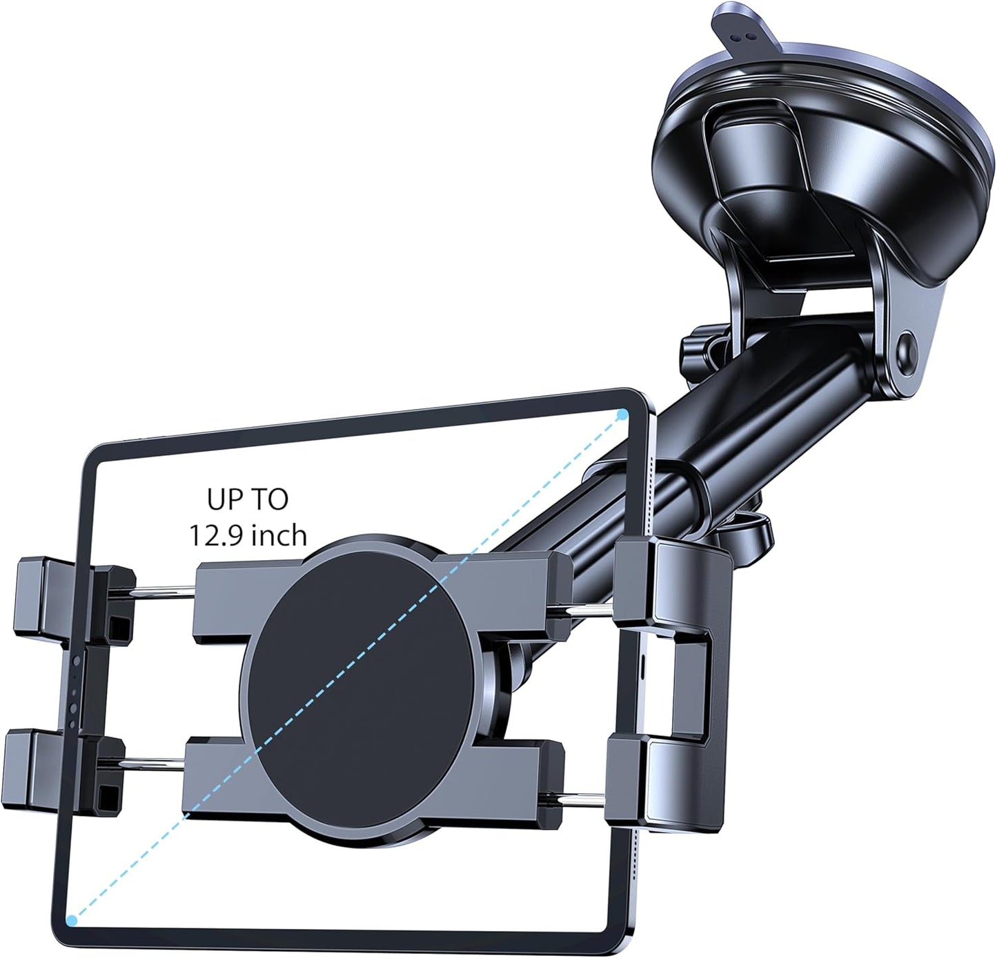 Coolpow Stand360 4.7"-12.9" Tablet Holder for Car ipad Holder for CarWindshield+Dash Suction Cup ipad Mount for Truck