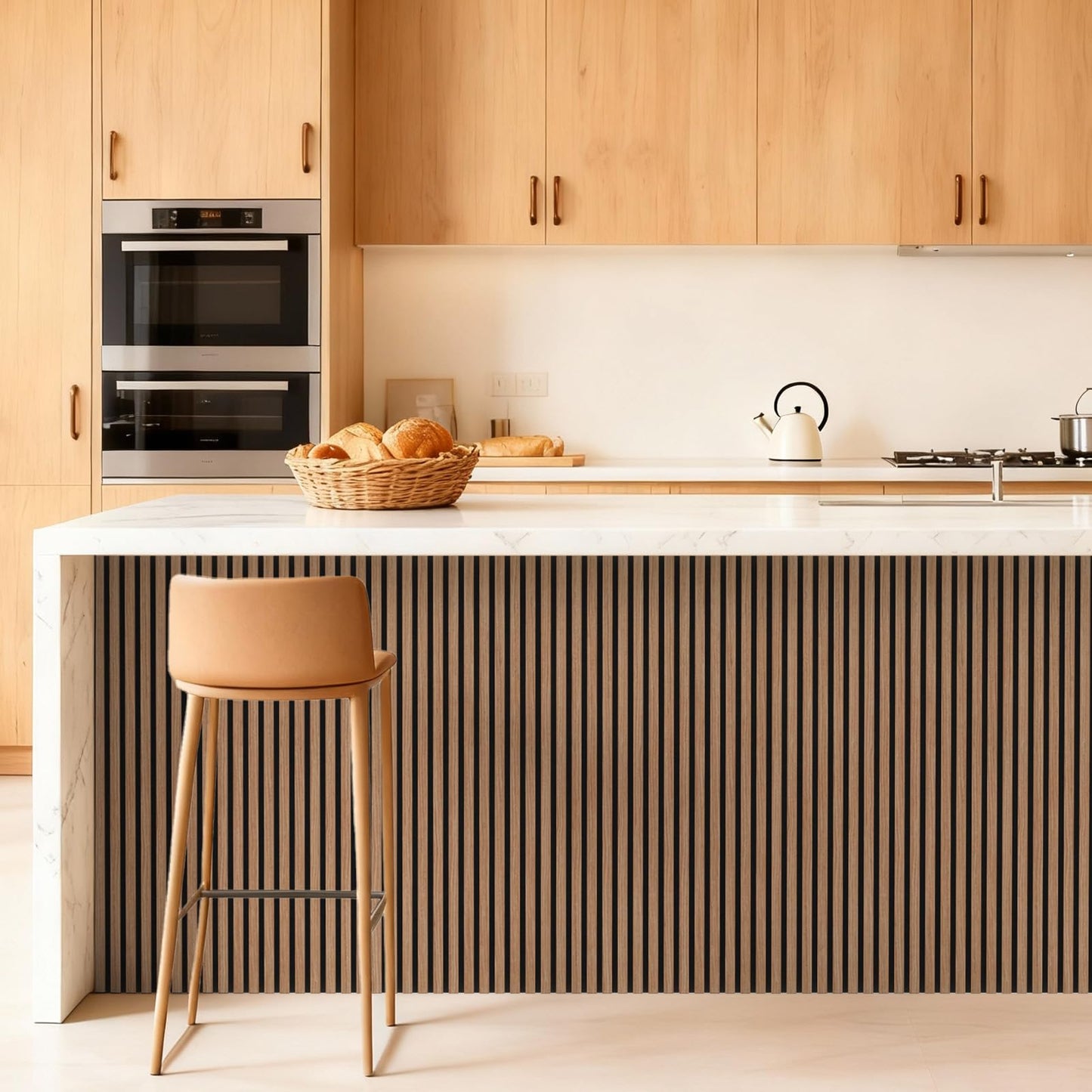 TONOR Wood Slatwall Panels, 4 Pack 47.2" x 23.6"/ 120 x60cm(31ft²) Acoustic Wall Panels, Wood Slat Acoustic Panels for Noise Cancelling and Decoration, Living Room, Bedroom, Office, Walnut