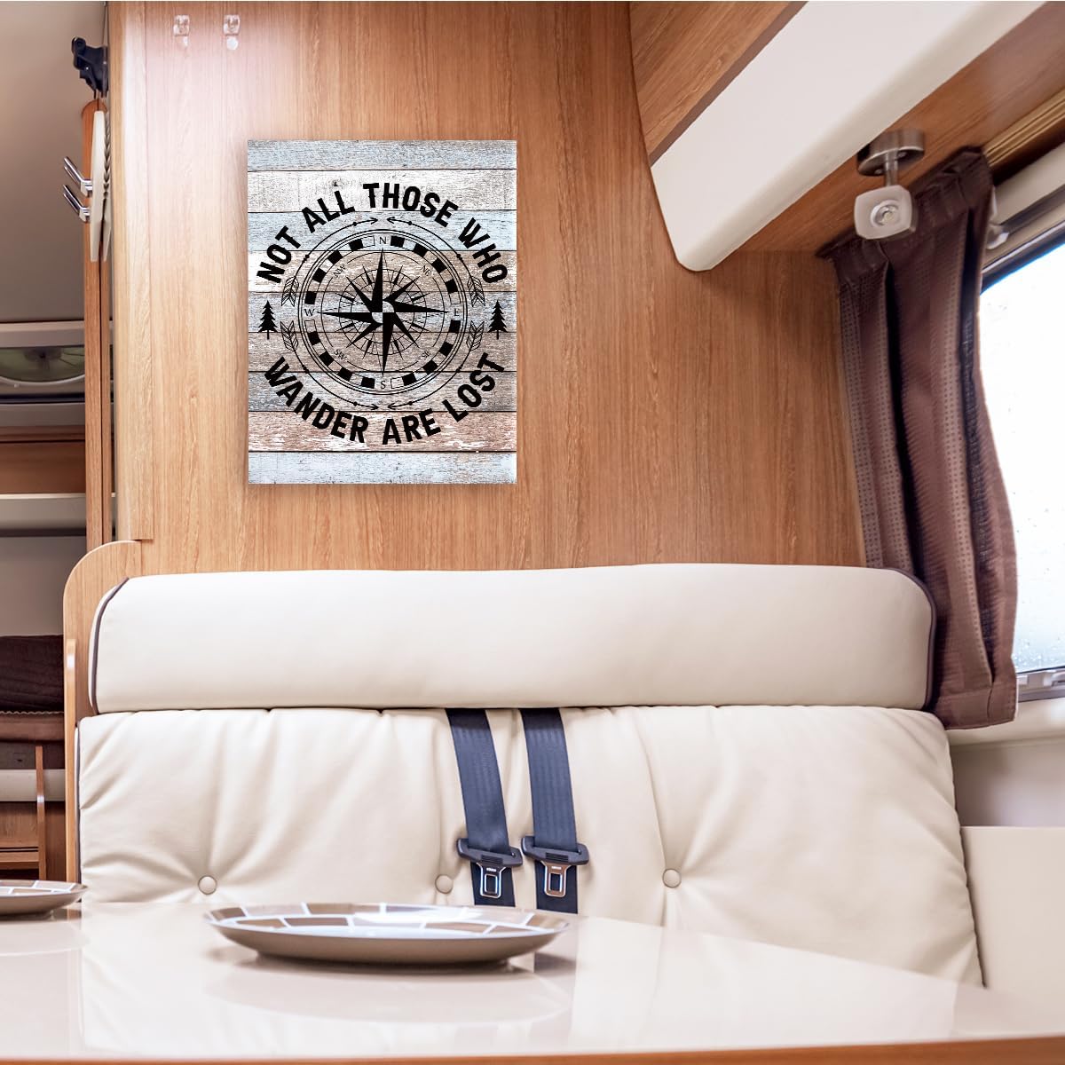 OTINGQD Canvas Wall Art - "Not All Those Who Wander Are Lost" RV Decor | 11x15 Inch for Campers