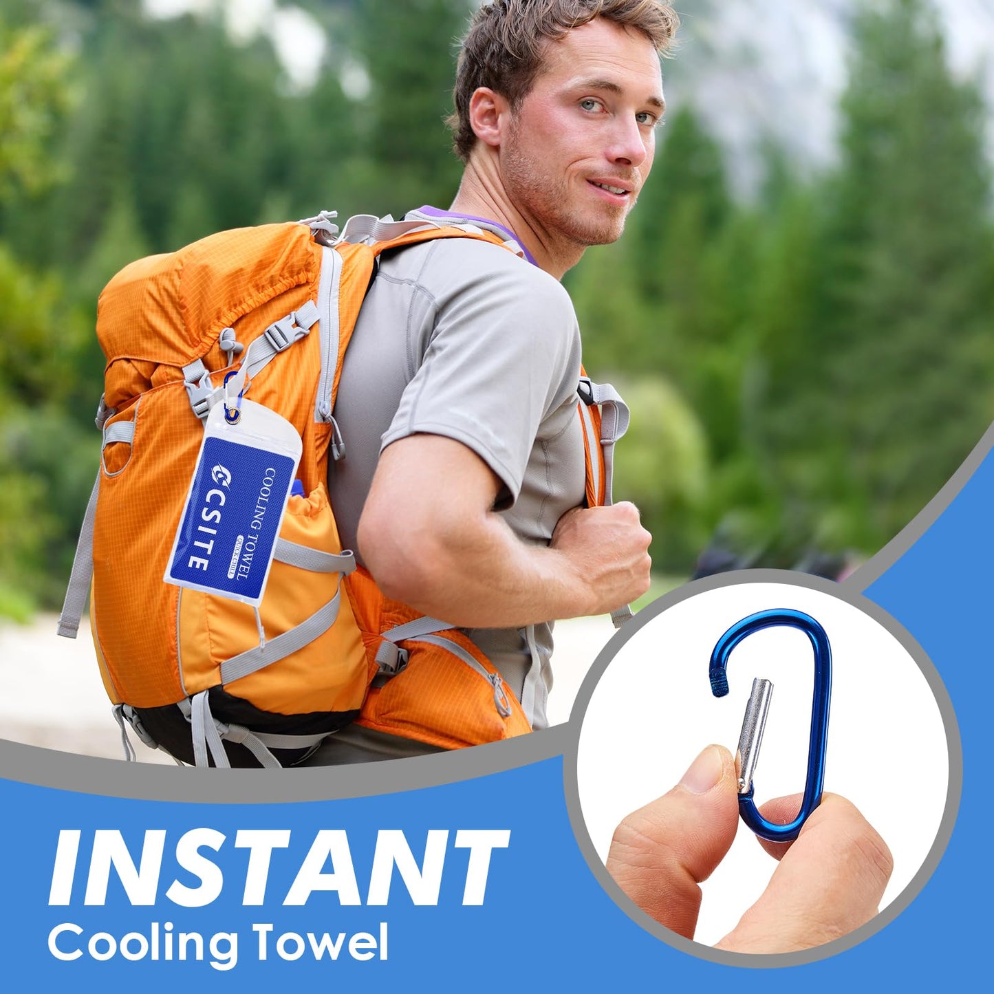 CSITE 4 Pack Cooling Towels (47"x12") for Neck and Face, Ice Towel for Hot Weather, Soft Breathable Chilly Gym Towels, Microfiber Towel for Work Out, Yoga, Running, Camping & More Activities