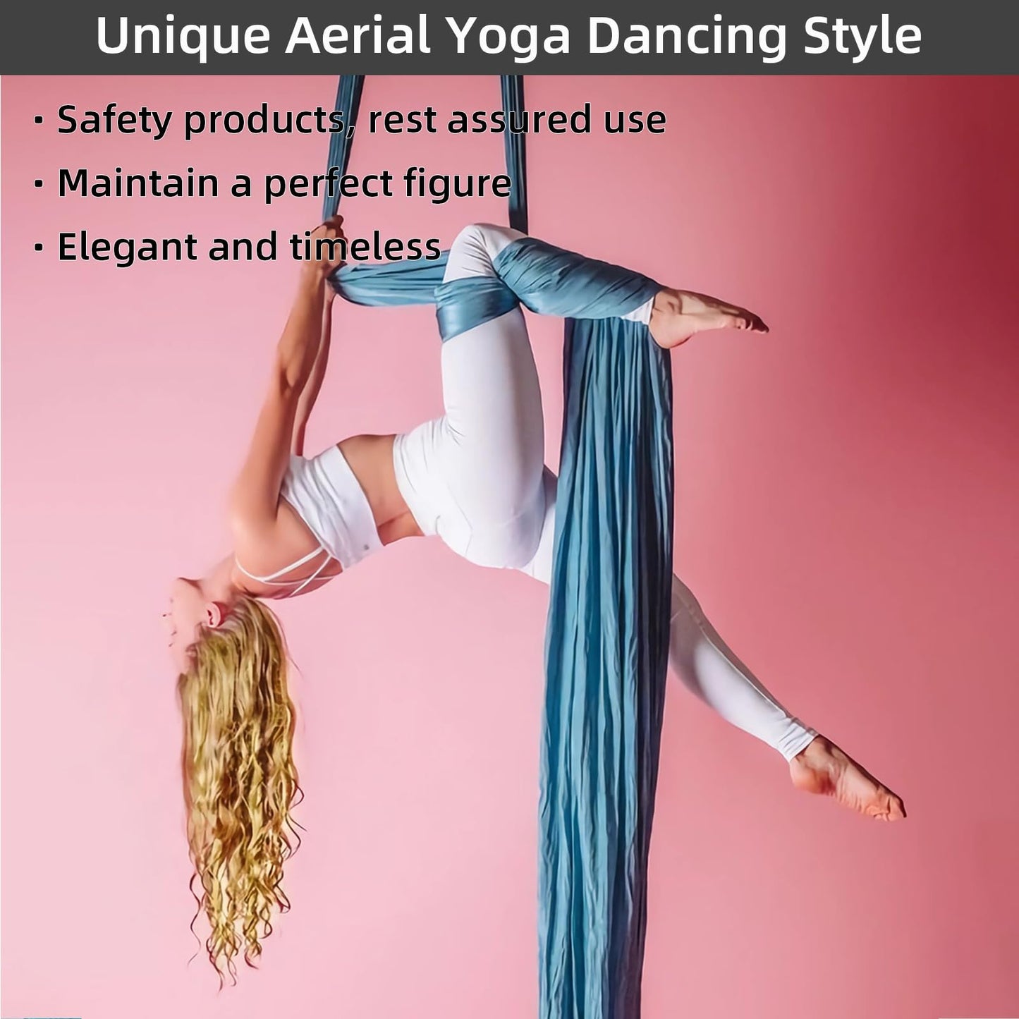 PRIOR FITNESS Aerial Silks Set, Professional Thicker Low Stretch Fabric 9/15/20 Yards Aerial Silk Swing Set with Hardware Guide, Yoga Starter Kit For Home, Aerial Yoga Hammock, Silks for Gymnastics, Antigravity Yoga, Inversion Exercise-All Levels