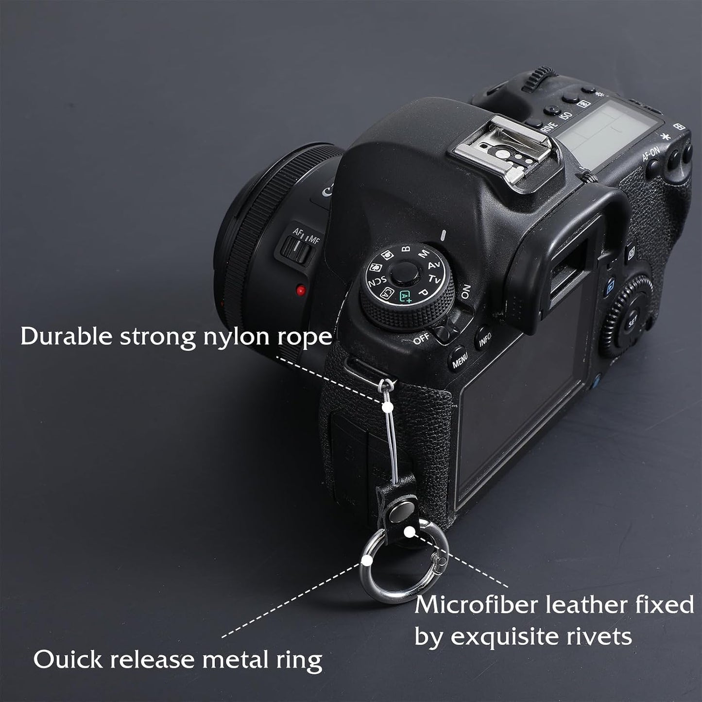 Yuanchu 2Pcs Camera Strap Quick Release Loops Connector, Camera Strap Metal Loop Connectors Connect Adapter Connection