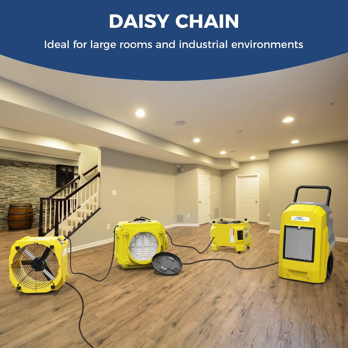 ALORAIR Air Mover 3000 CFM Axial Fan Floor Dryer, Industrial High Velocity Carpet Dryer/Floor Fan/Blower, Stackable, Daisy Chain, for Water Damage Restoration, 10 Years Guarantee, Zeus Extreme