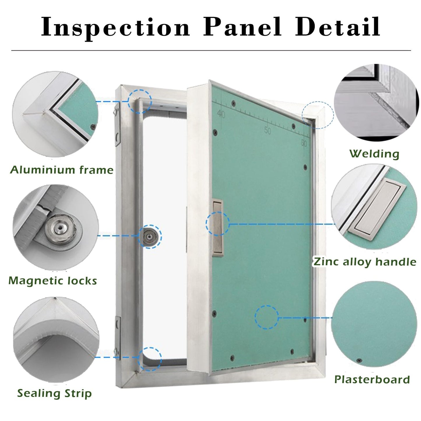 Metal Access Panel for HVAC Inspection, Commercial Door for Electrical Box and Plumbing, Ideal for Hotels and Basements, 200x300mm (8x12in) Access Cover