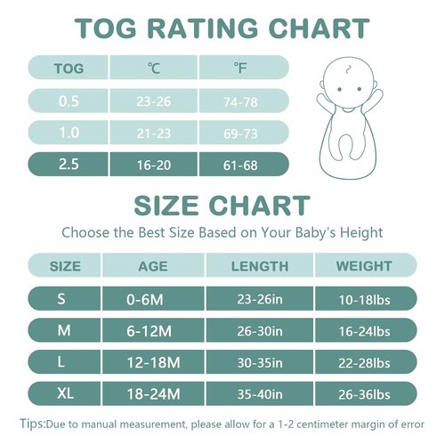 Mosebears Sleep Sack | Baby Winter Wearable Blanket with 2-Way Zipper | 2.5 TOG Cotton, Calm Sage, 12-18 Months