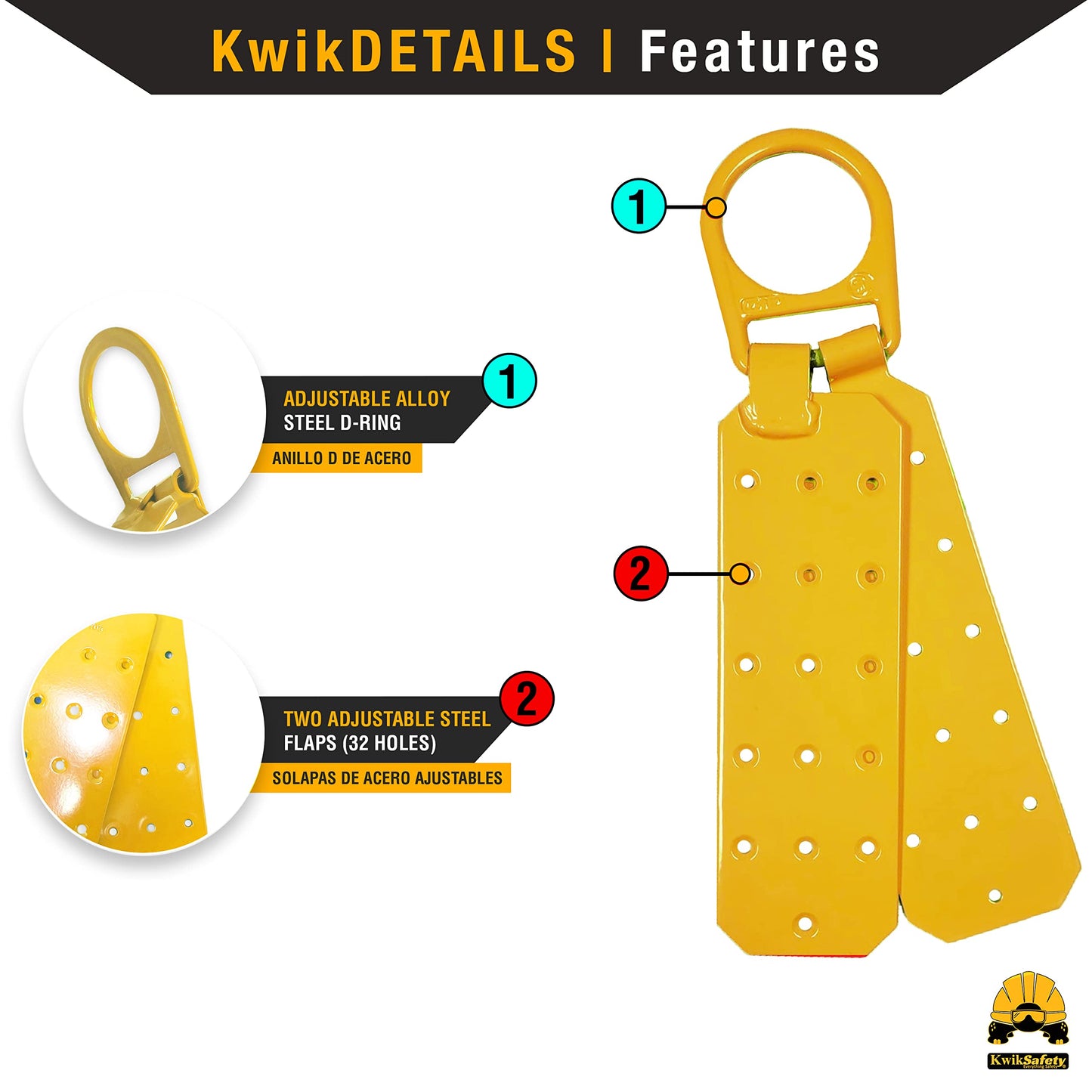 KwikSafety - Charlotte, NC - GATOR [COMBO] Temporary Reusable Roof Anchor + 50’ Vertical Lifeline Rope Assembly ANSI Tested OSHA Compliant PPE Fall Protection System D Ring Fall Arrest Equipment
