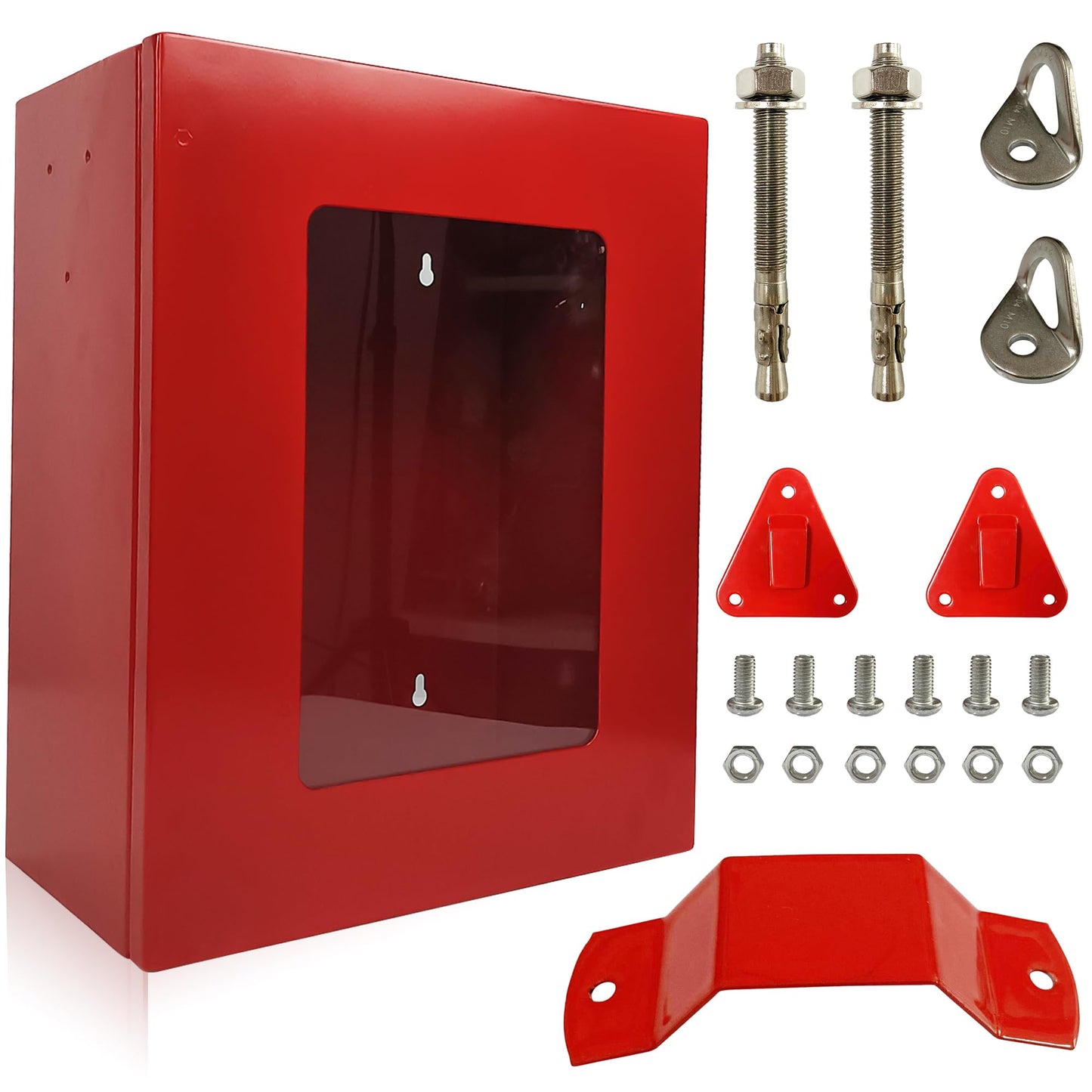 Fire Escape Ladder 13 ft (4 m) 2 Story and Wall Mounted Cabinet for Fire Escape 14 * 11.5 * 6.7 inches