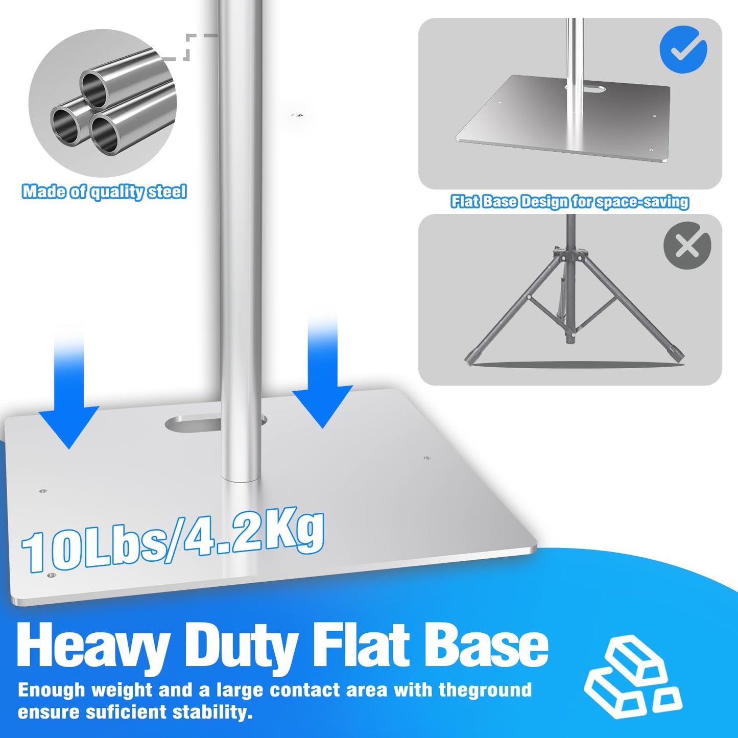 OPYRET Pipe and Drape Backdrop Stand Kit Backdrop Stand For Parties 10ftx10ft Adjustable Photo Backdrop Stand Heavy Duty Background Stand for Wedding Banquet Decorations Silvery