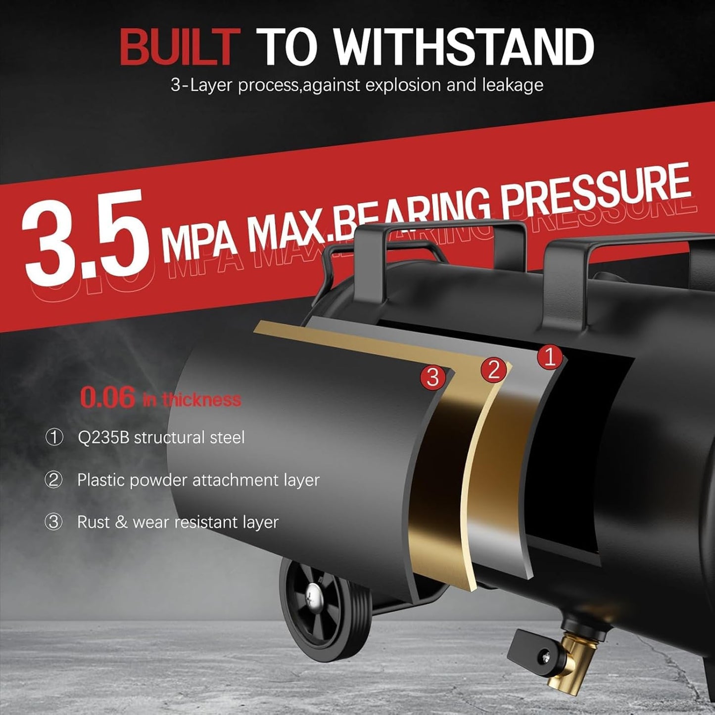 8 Gallon Ultra Quiet Air Compressor, 1.5HP 4.52 CFM, Max 115 PSI Oil-Free Air Compressor Tank for Car Repair, Spray Painting, Woodwork Nailing, 110V/60hz, 70dB