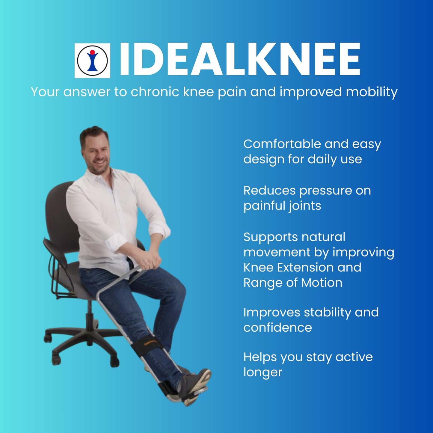 IdealKnee Two Pad - Advanced Knee Extension & Pain Relief Device - Endorsed by PTs & Surgeons - Ideal for ACL, MCL Recovery, Athletes, Therapy & Rehab