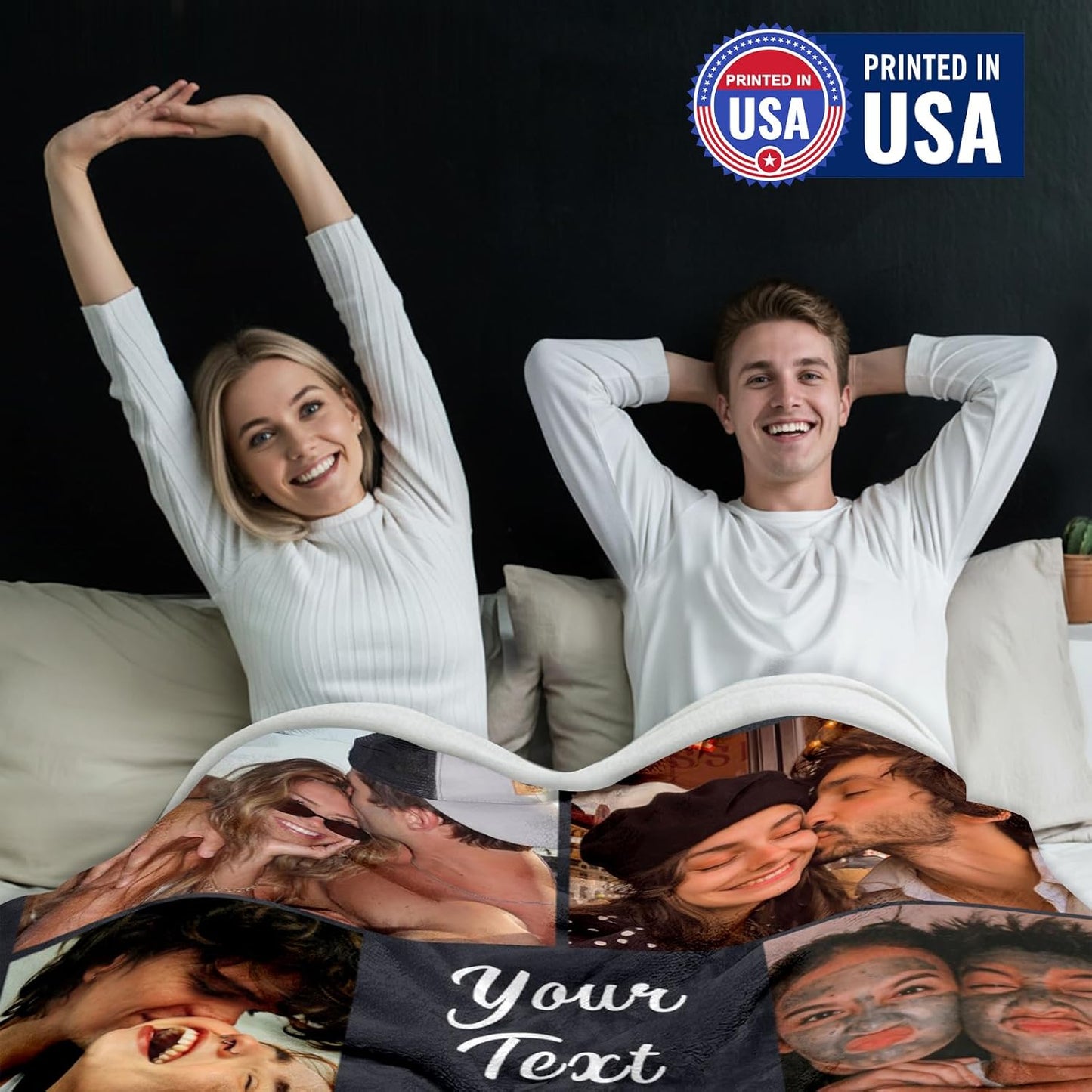 Yofair Custom Photo Blanket - Personalized Wedding & Anniversary Gift for Couples | Next Day Shipping