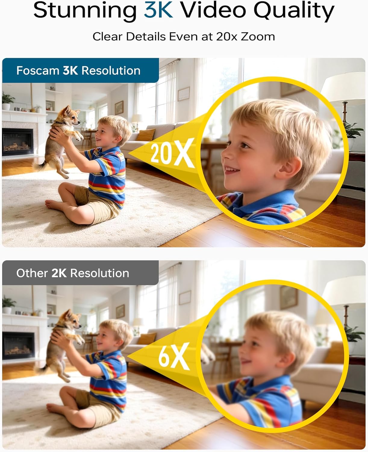 FOSCAM 3K 360 5MP 2-Way 2.4GHz (R5 Security Camera Indoor, PTZ Baby & Pet Monitoring for Home Security, Night Vision