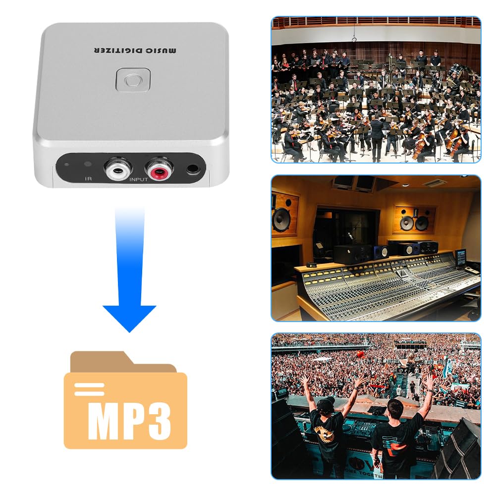 MP3 Cassette Music Digitizer Analog to Converter, Records Tapes Audio Converter Tape Storage Conversion Stereo Sound