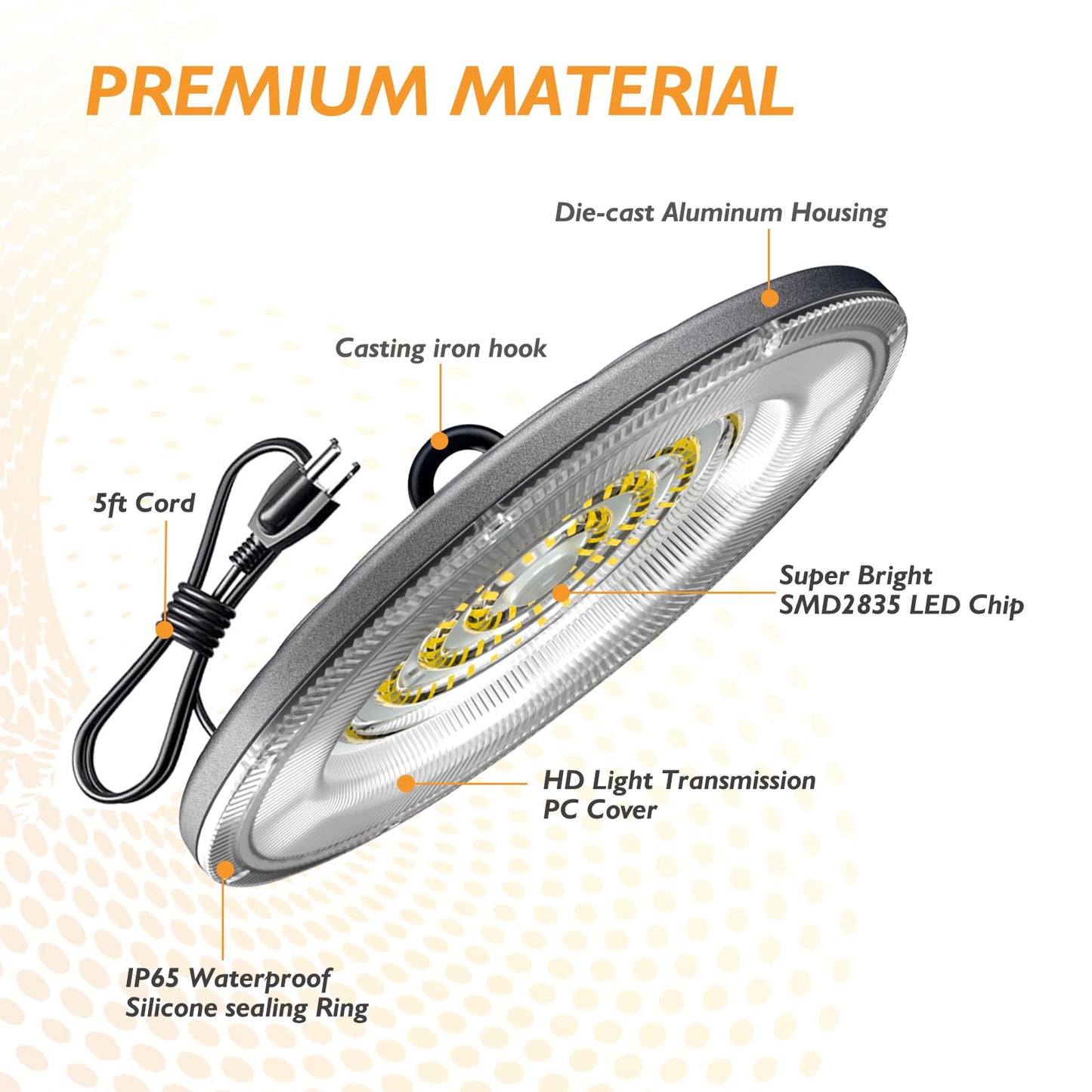 10 Pack UFO LED High Bay Light,High Bay Led Shop Lights 150W 21000 Lumens 5000K Ultra Bright High Bay Led Lights For Gym Warehouse Factory Workshop, Barn LED Lamp Plug & Play 120V IP65