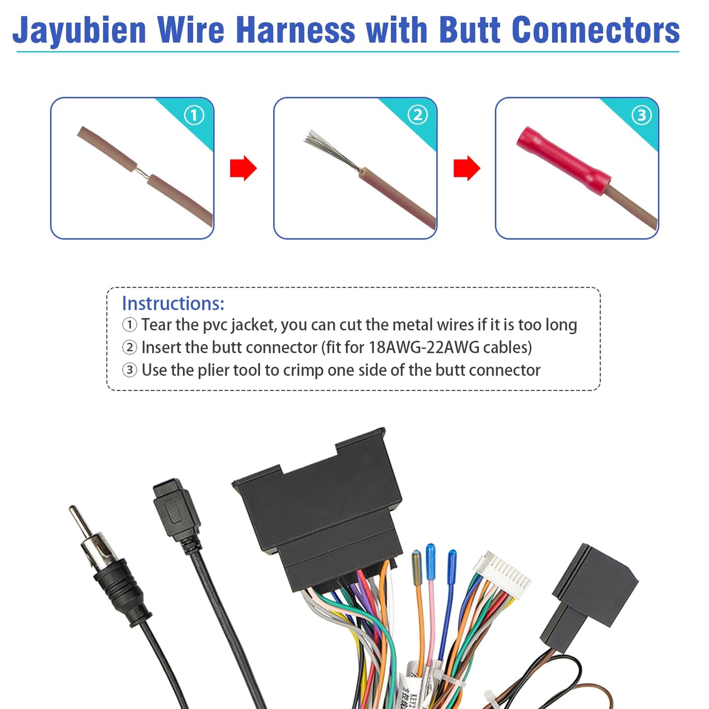 44Pin Orlando,16Pin Radio Wiring Harness Kit Replacement for Chevrolet Malibu Trax Cruze Aveo ISO Android Stereo