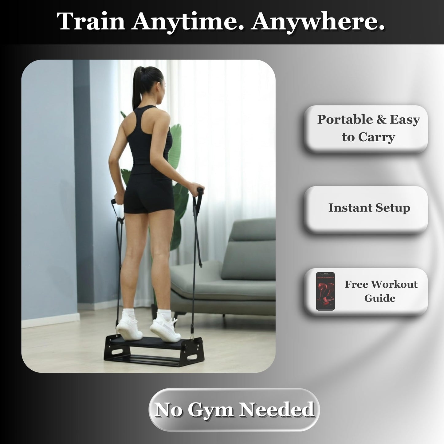 Calf Raise Block & Slant Board, Compact 3-in-1 — Height & Angle Adjustable Platform for Calf Raises, Heel-Elevated Squats, Knees Over Toes, Ankle Mobility & Calf Stretching, with Resistance Bands, 880 lbs
