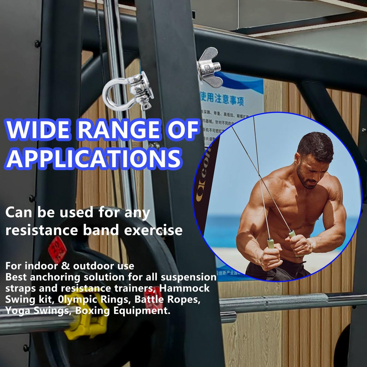 QKWL 2-Pack Heavy Duty Power Rack Attachments - Resistance Band Hooks & O-Ring Squat Rack Accessories | Durable Steel Band Pegs for Crossfit, Power Cage, Home Gym | Easy Installation, Universal Fit