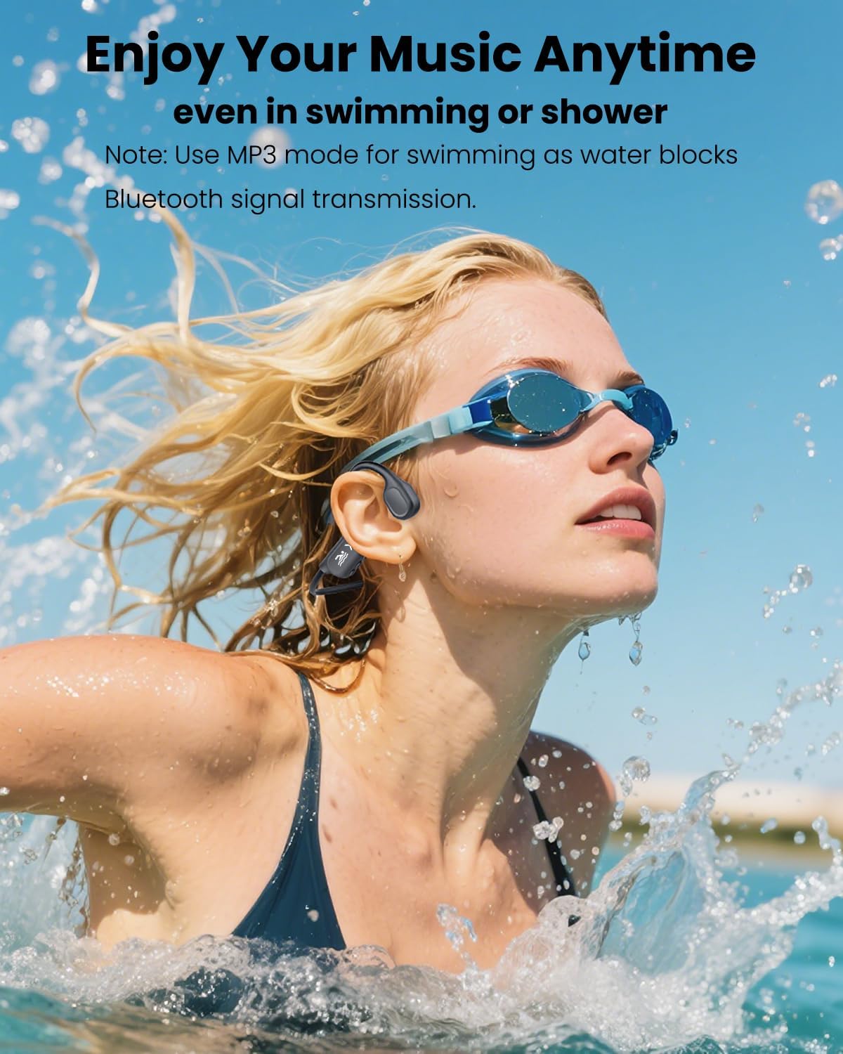 Swimming 6.0 Headset, IP68 MP3 32G Headphones - Bone Conduction Bluetooth Open Ear Sports Waterproof Built-in Player