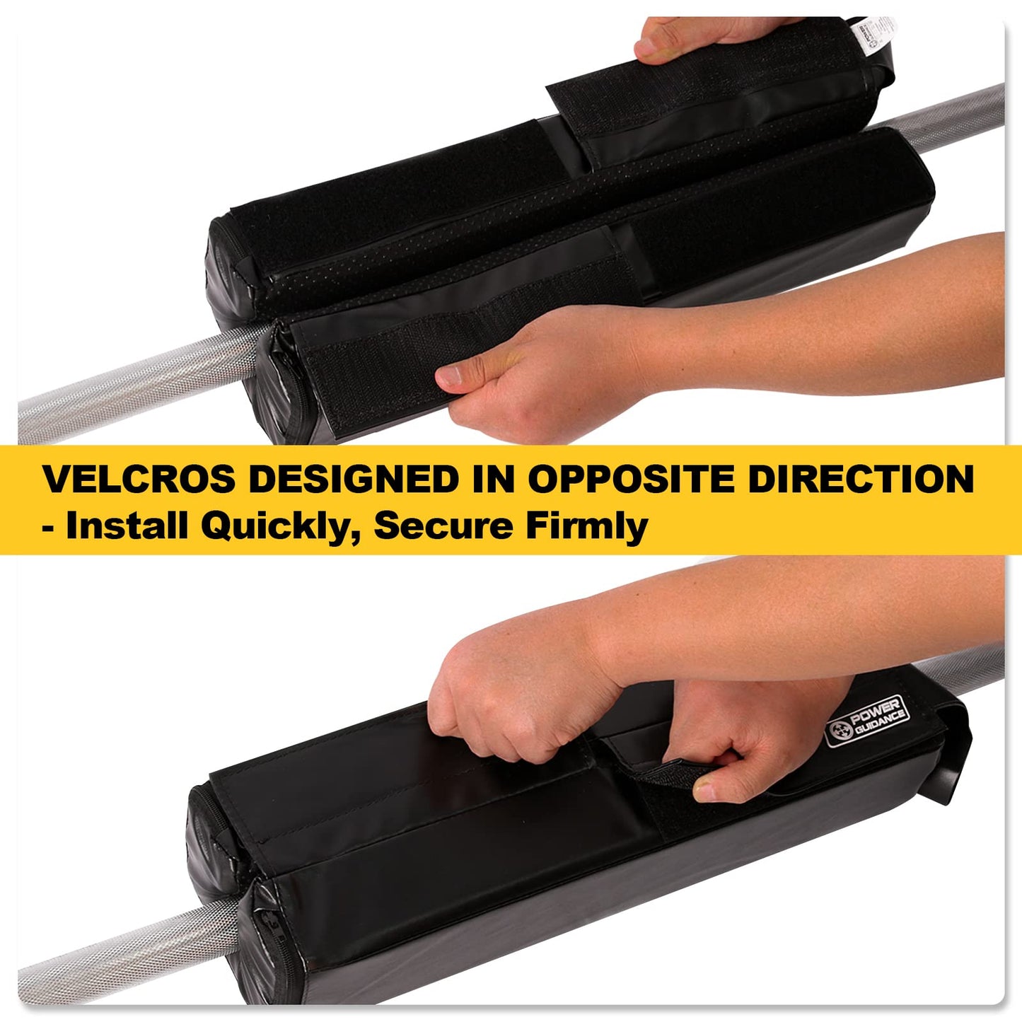 POWER GUIDANCE Square Hip Thrust Pad Barbell Squat Pad Protective Pad for Barbell Bench Press, Barbell Hip Thrusts, Weight Lifting, Squats, Lunges - Fit Standard and Olympic Bars