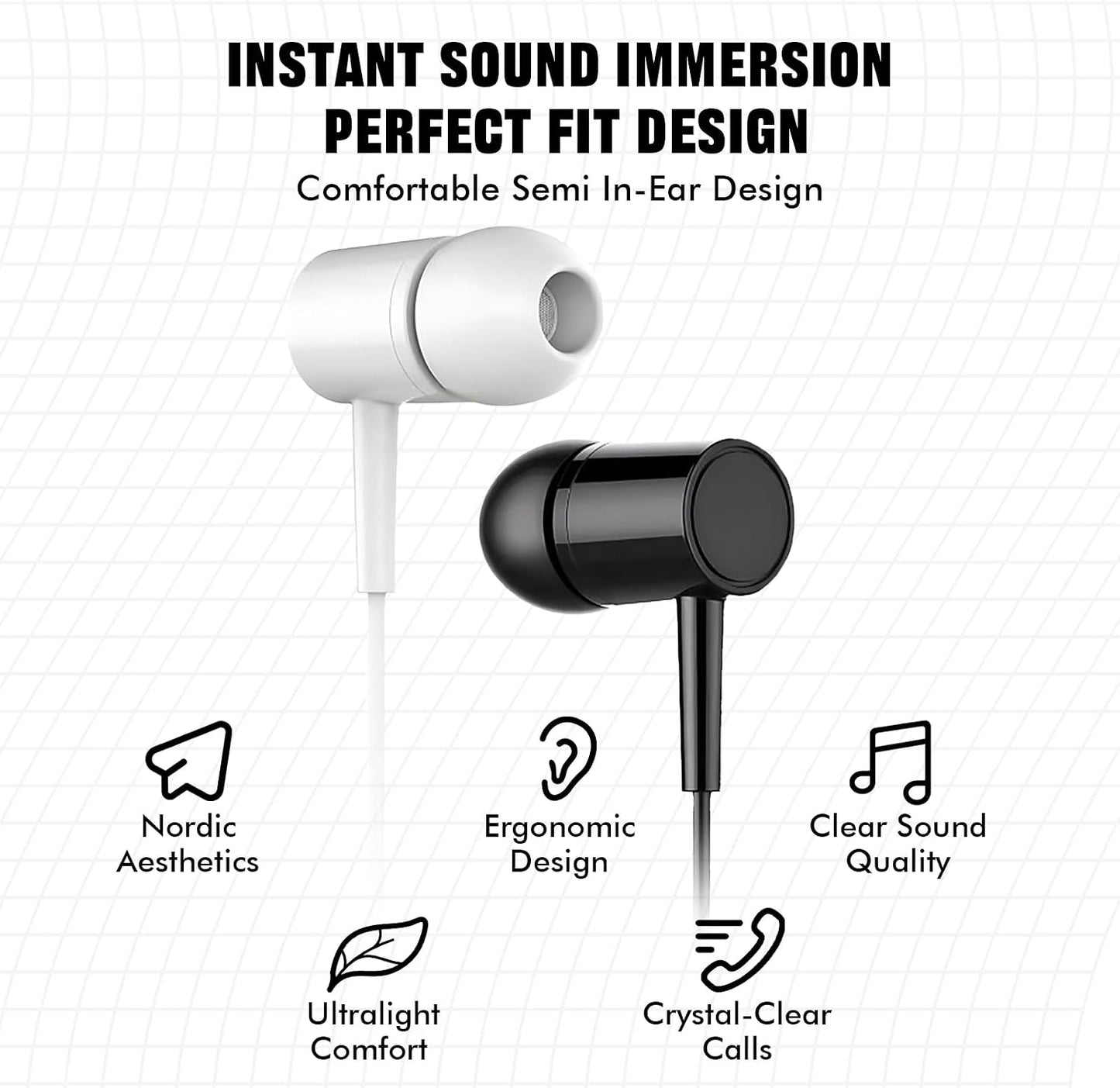 Generic 2Pack 3.5mm Wired Headphones Earbuds Wired Stereo in-Ear Headphones, Ideal for Music, Gaming, Online Classes