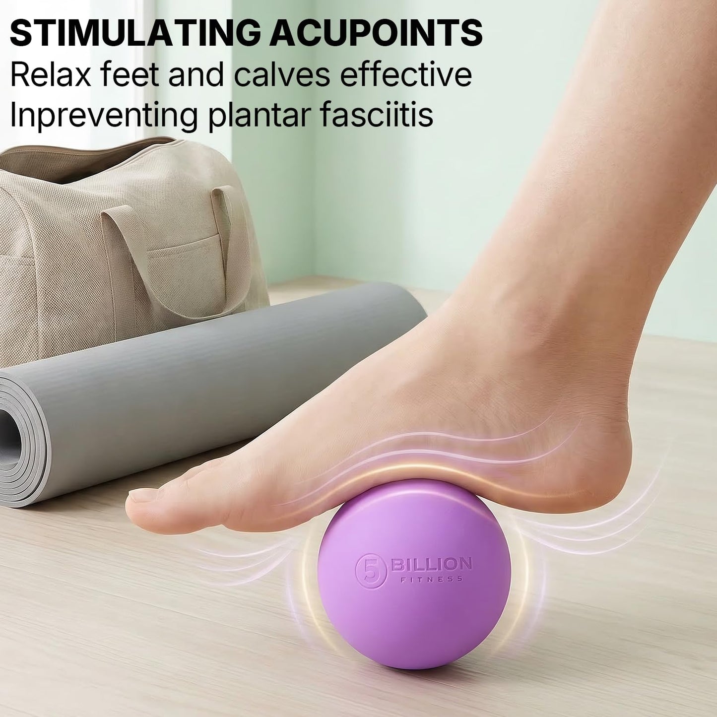 2 Pack Massage Lacrosse Ball Set Deep Tissue Massage Balls for Myofascial Release, Muscle Knot & Trigger Point Therapy - High Density TPE & Natural Rubber for Foot, Back & Shoulder Pain Relief