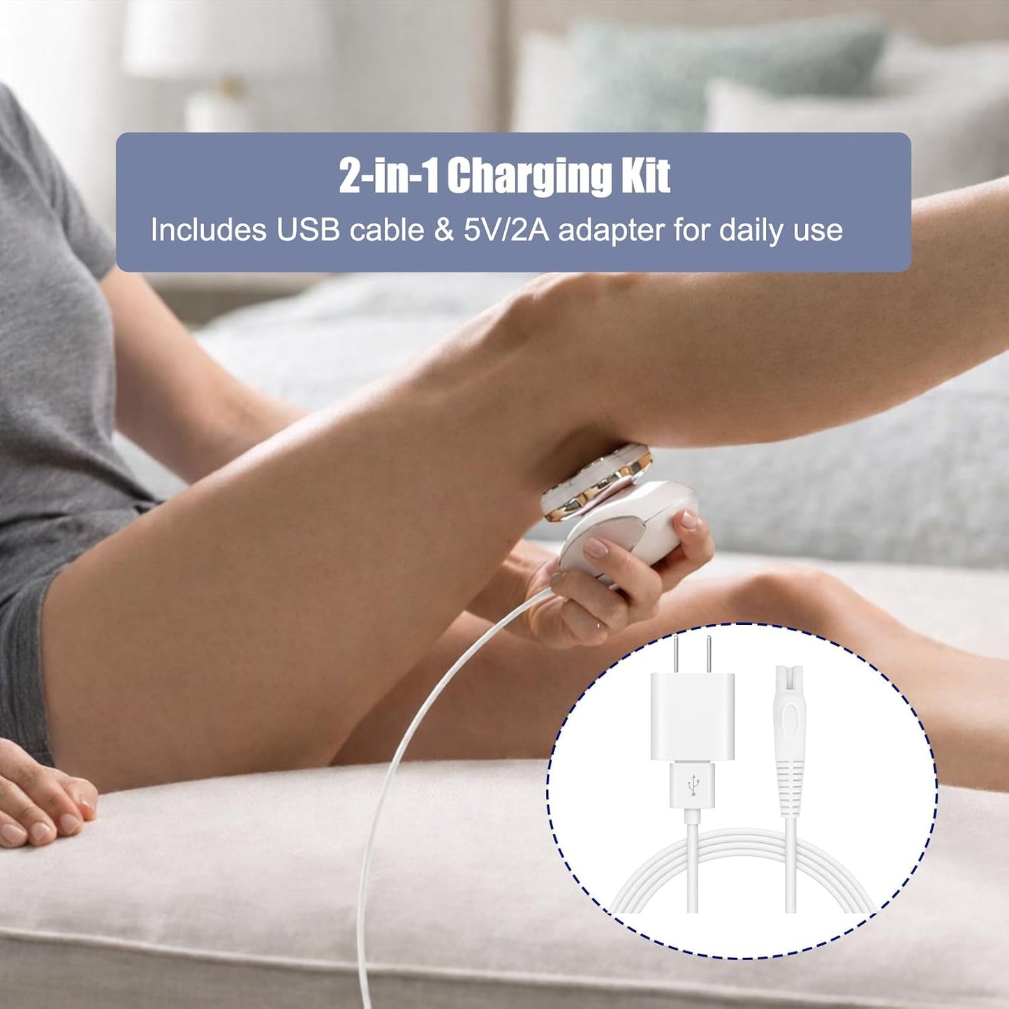 AZJCKEW 5V 2A Trimmer USB Charger and Wall Adapter Compatible with Touch Women Shaver Power Supply Cord for Electric