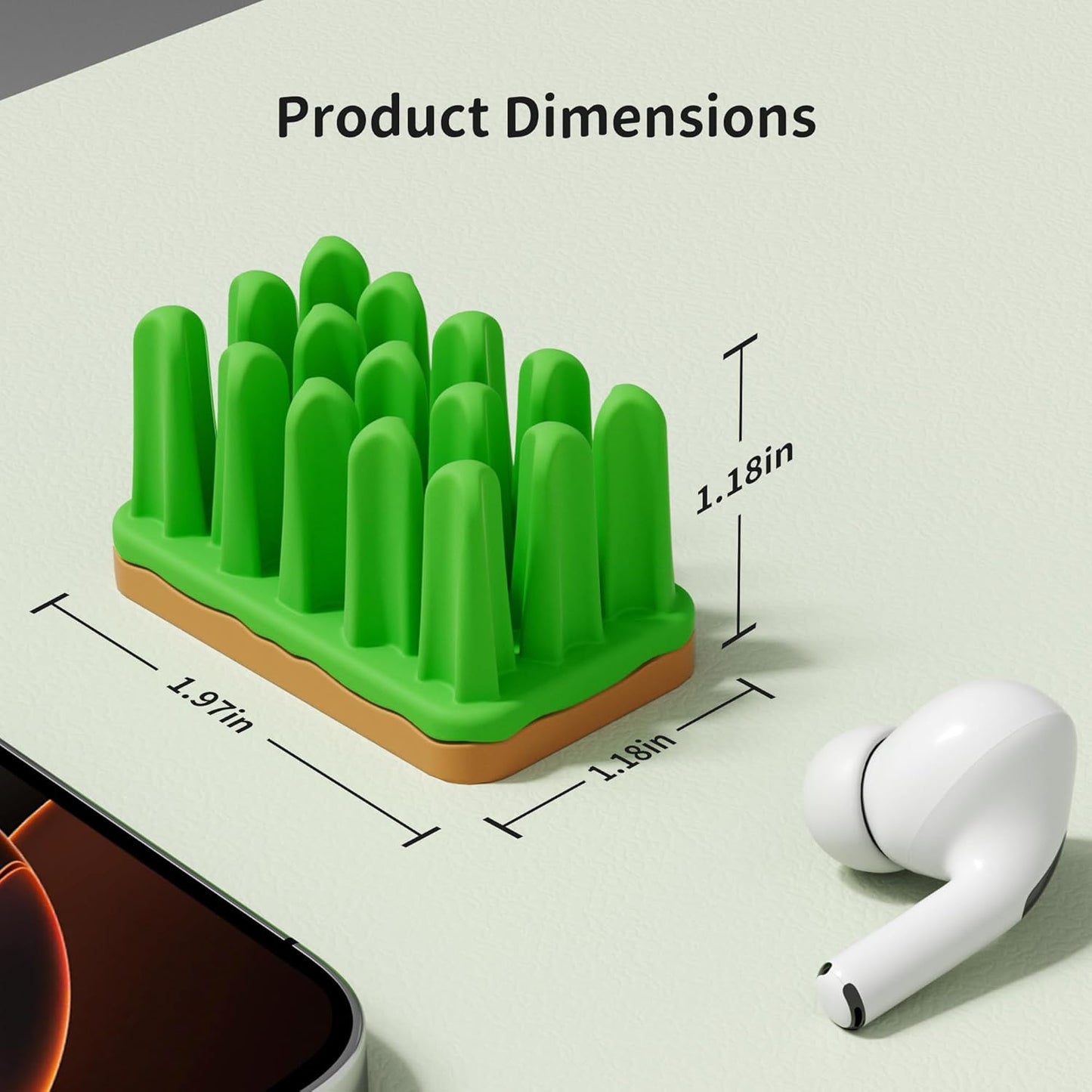 ELETIUO 2 Pack Turf Cable Organizer Silicone Grass Wire Holder with Adhesive Base, Desk Cable Management for Charger
