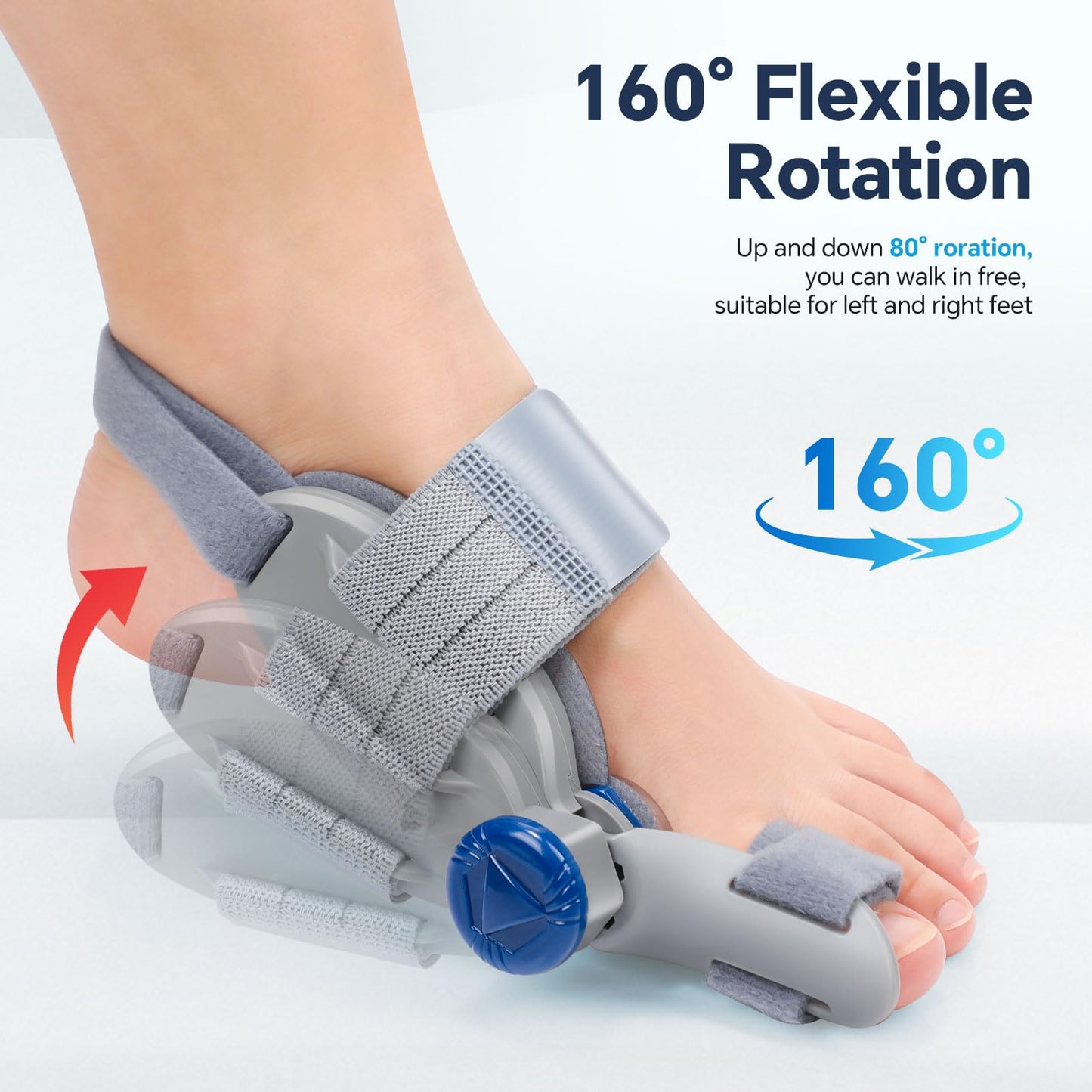 2 Pack Bunion Corrector for Men Women, Toe Splints for Straightening, Adjustable Knob Toe Splint with Silicone Pads, Big Toe Straightener Corrector, Bunion Relief Brace with Dual Toe Straps, Night & Day Use