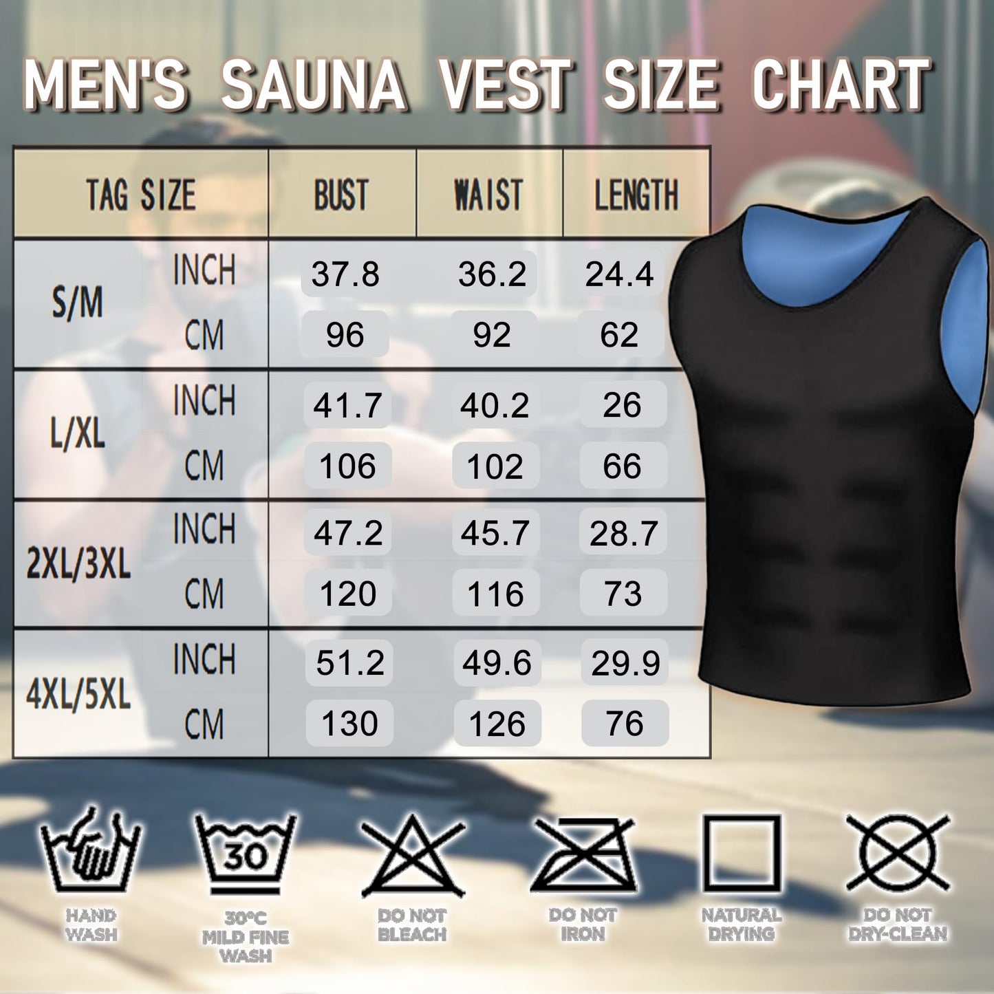Everfion Sauna Vest for Men Waist Trainer Sleeveless Mens Sauna Shirt Sweat Suit Workout Compression Tank Top