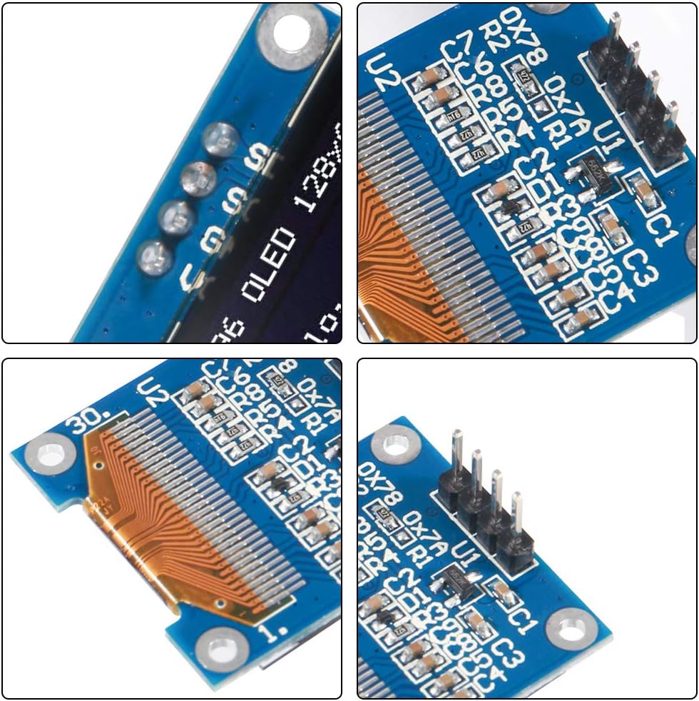 UMLIFE 10PCS 0.96" 12864 128x64 SSD1306 I2C (10PCS, OLED Module OLED Display Driver IIC Serial Self-Luminous Display