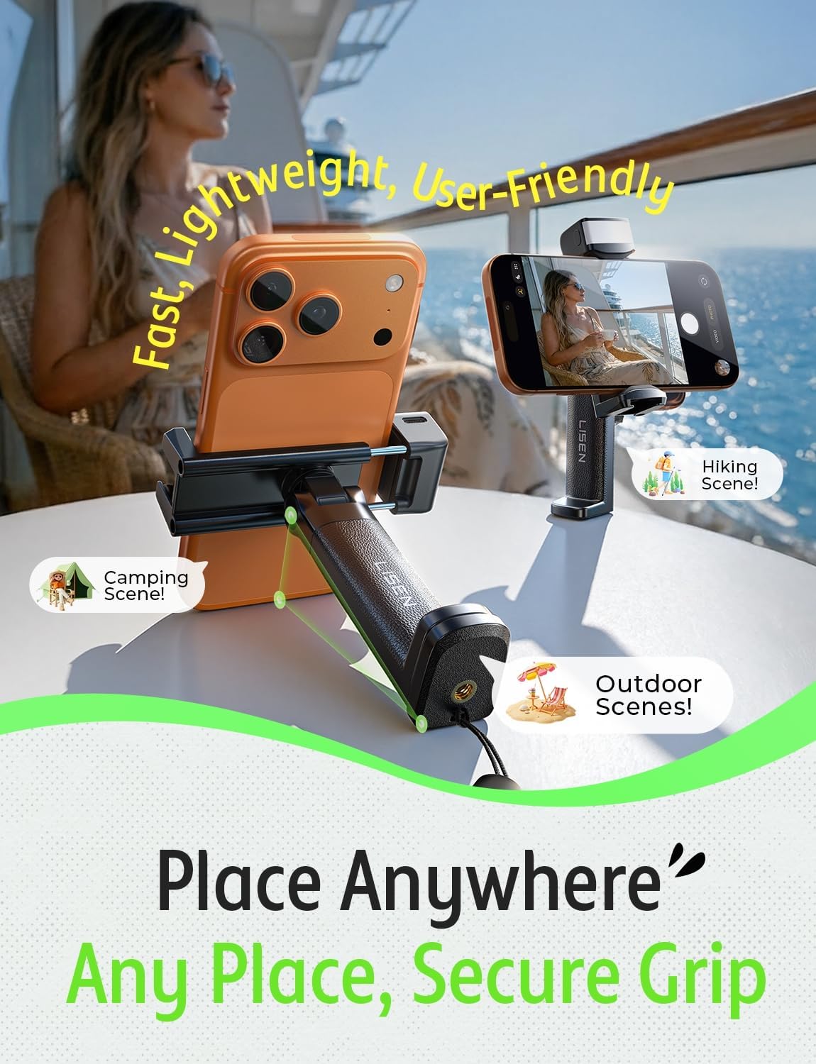 LISEN 2026 Airplane Travel Essentials (LED) Phone Stand Holder for Desk Cruise Ship Essentials Mount Airplane Gadgets
