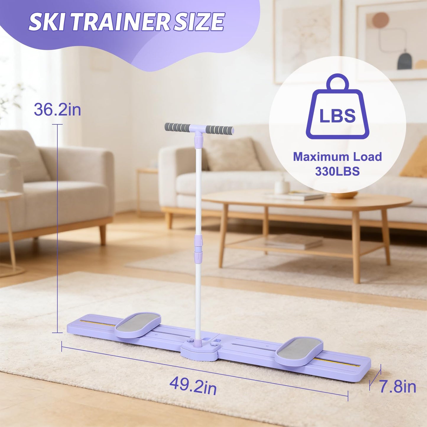 Skierg Machine, Portable Ski Machine, Foldable Leg Exercise Equipment, Full Body Shaping Workout Machine Perfect for Home, Gym, Office, Yard