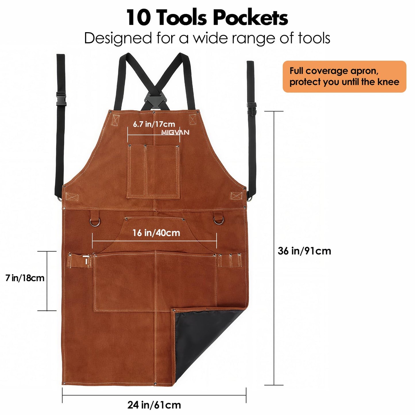 MIGVAN Welding Helmet Auto Darkening H-21, Leather MIG Welding Gloves 16 Inches, Leather MIG Welding Work Apron, Comprehensive Set Simplifies the Welding Tasks.