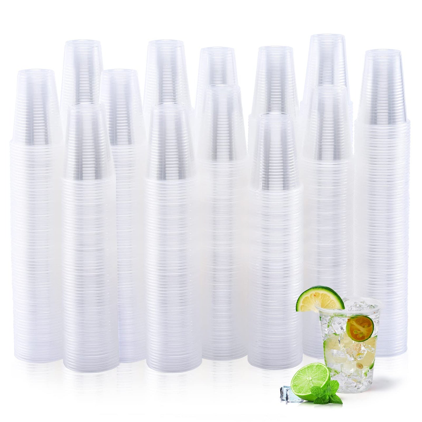 Turbo Bee 1000Pack 9 oz Clear Plastic Cups,Cold Party Drinking Plastic Cups Bulk for Birthday Parties, Picnics, Ceremonies, and Weddings